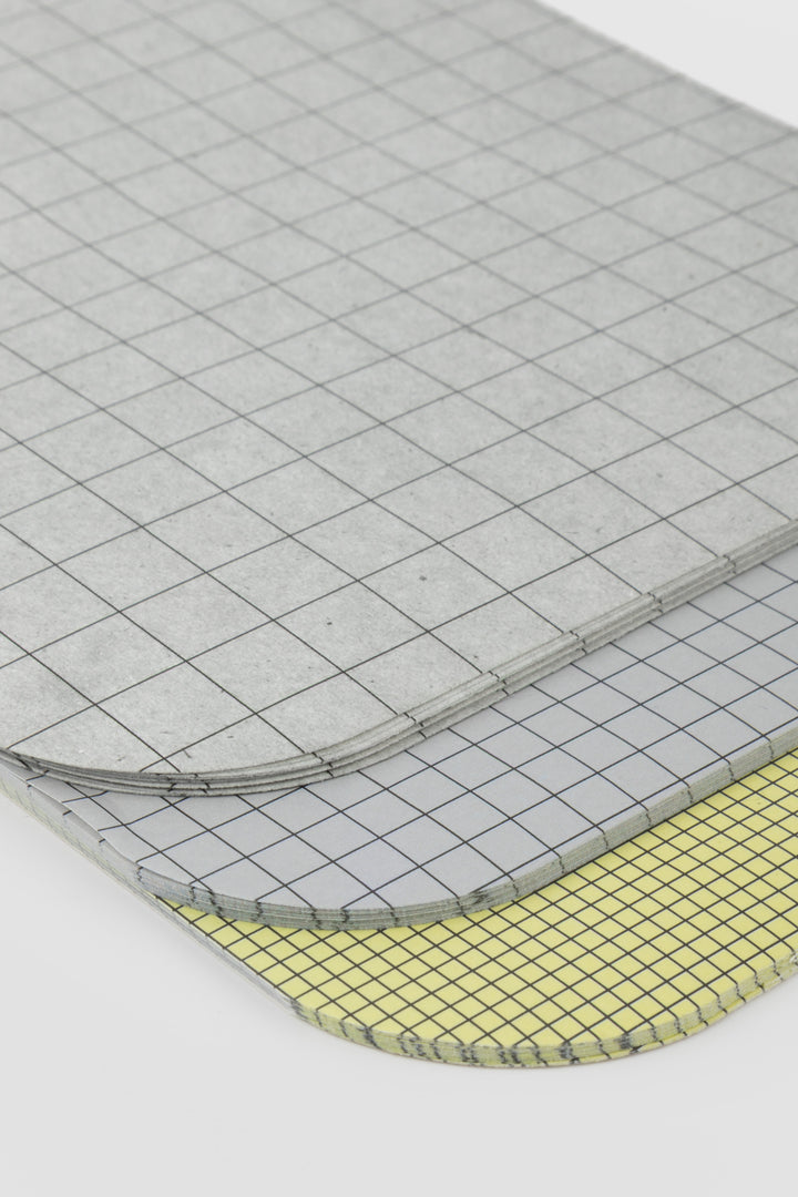 Grid-patterned notepad with a3 different colours 