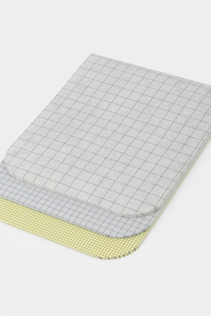 Grid-patterned notepad with a3 different colours 