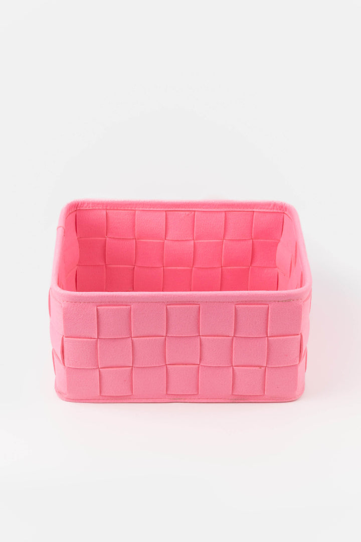 medium woven felt storage box shown empty
