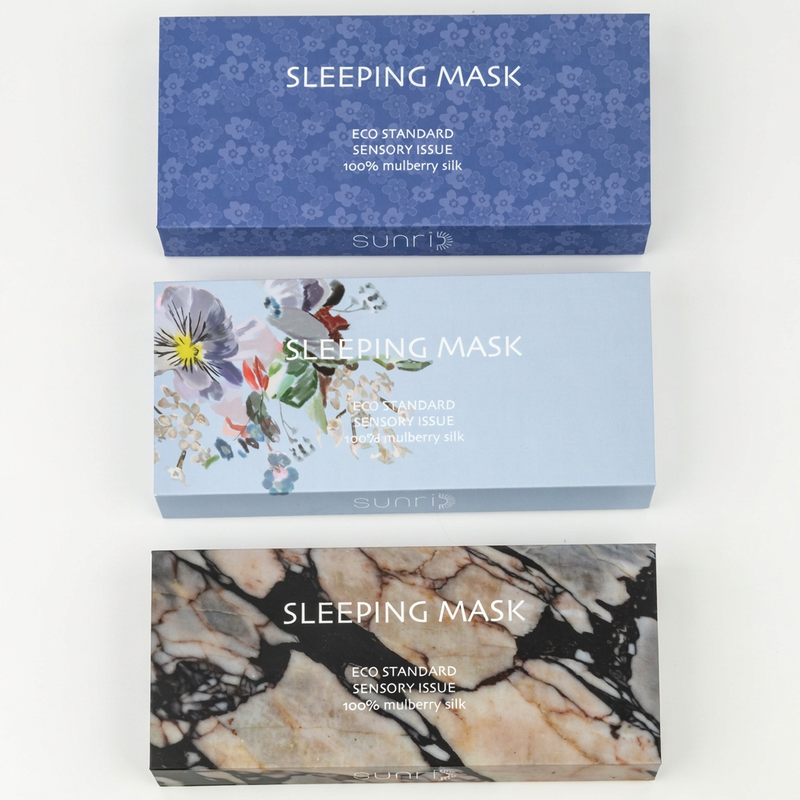 Masque de sommeil en soie - Marbre