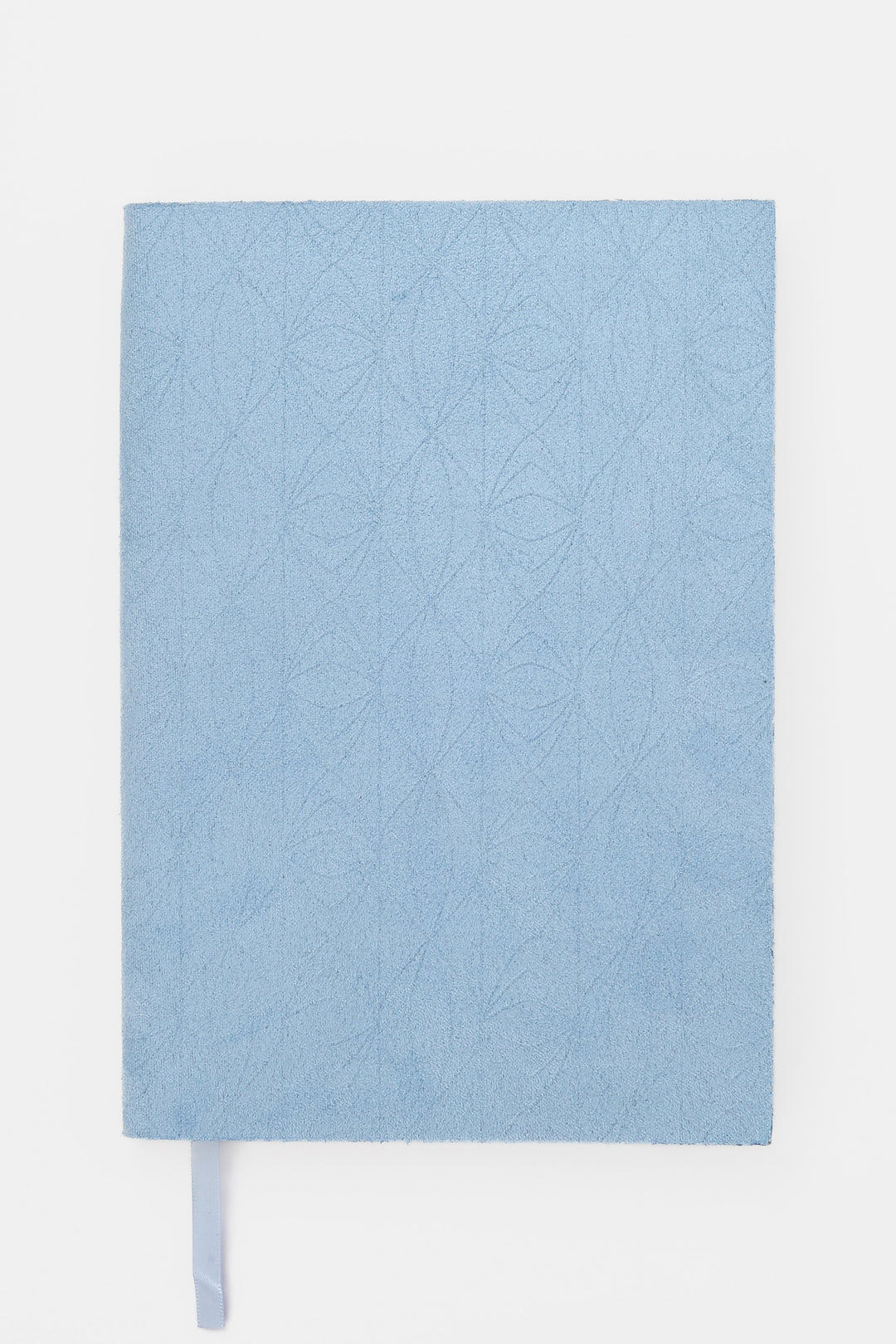 blue faux suede  flex-cover diary with embossed pattern 