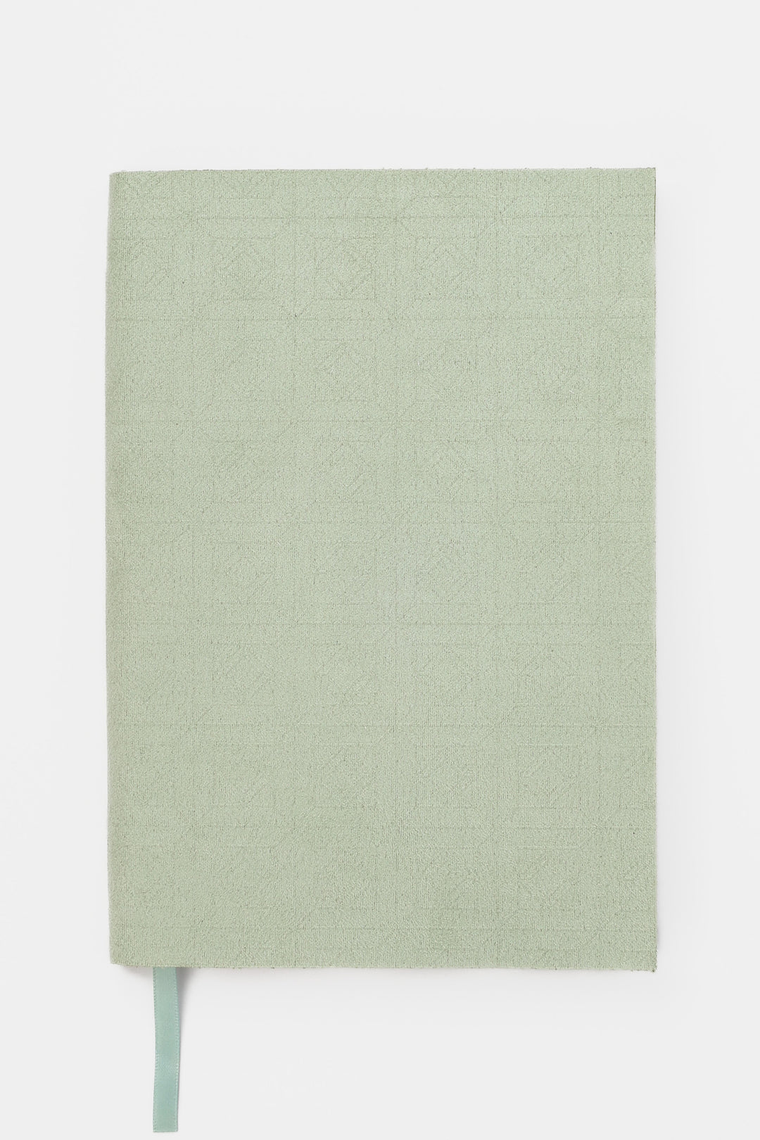 green faux suede  flex-cover diary with embossed pattern 