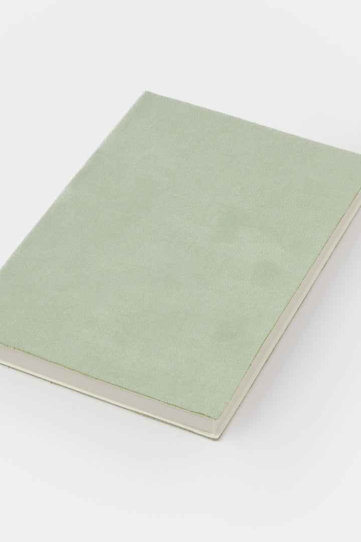 green faux suede  flex-cover diary with embossed pattern 