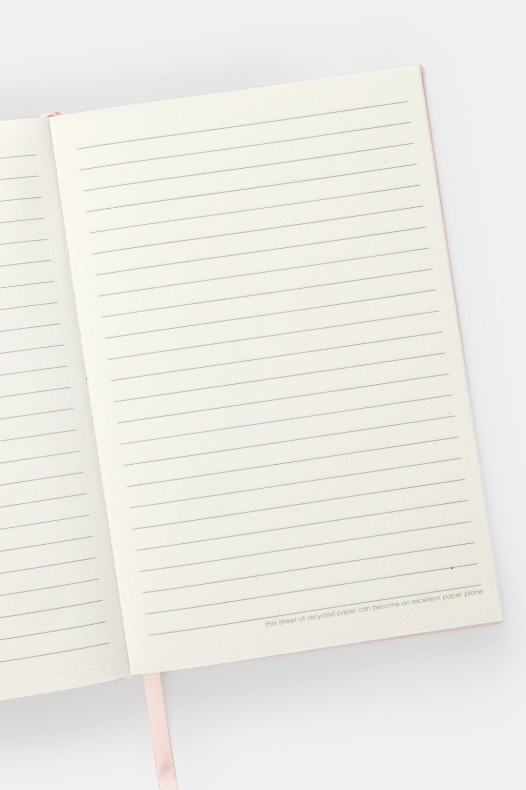Open notebook with lined pages 