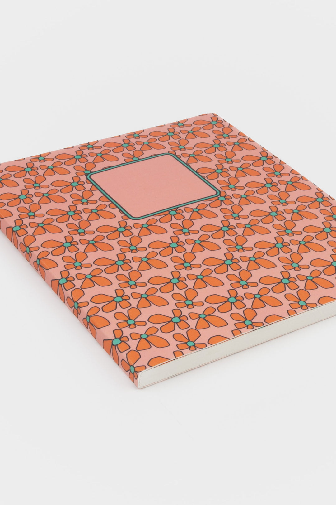 Notebook with a floral pattern on a white background