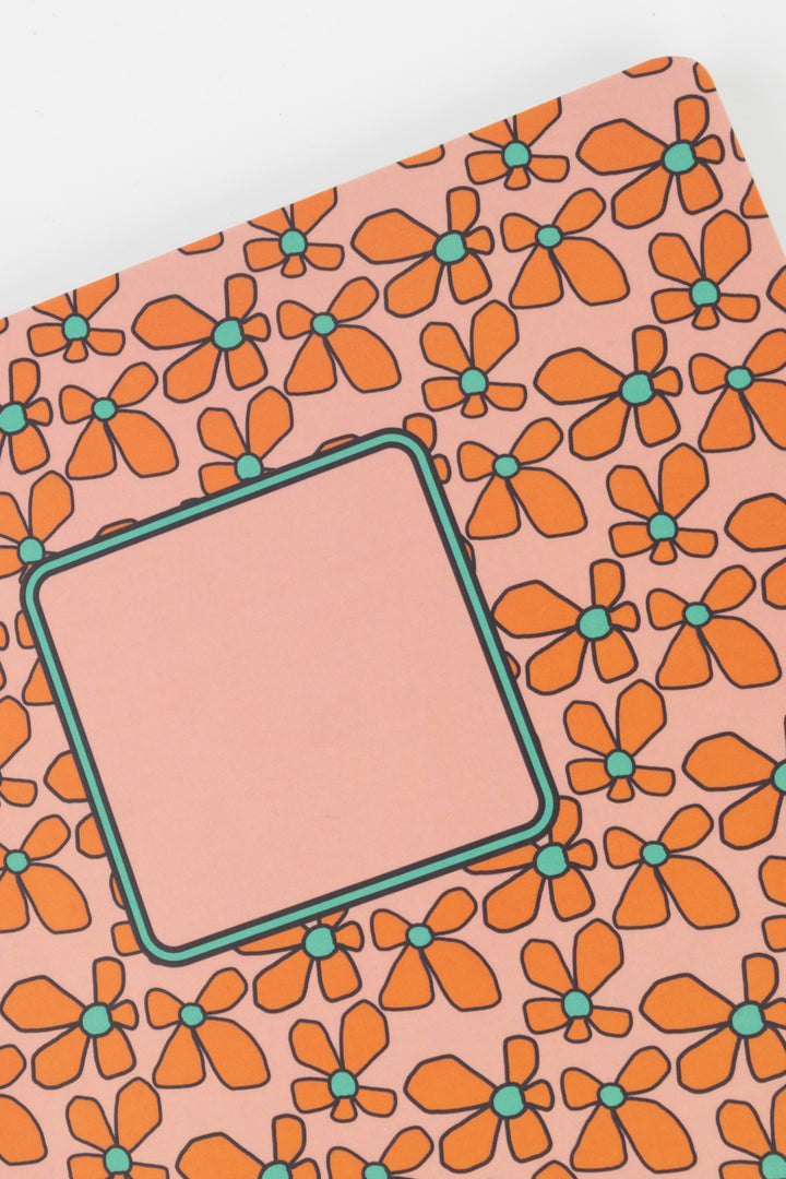 Floral patterned product on a pink background