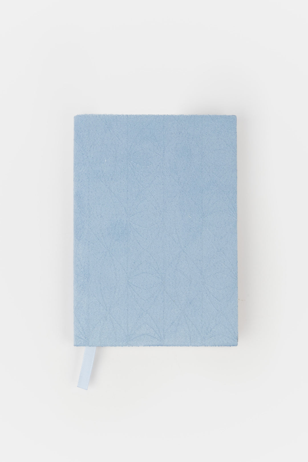 blue faux suede  flex-cover diary with embossed pattern 
