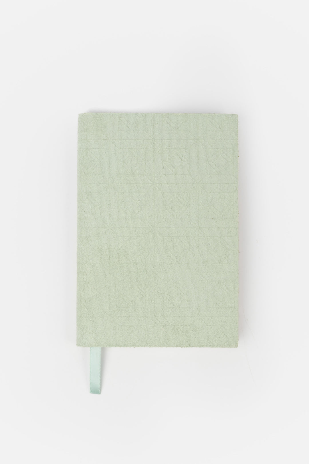 green faux suede  flex-cover diary with embossed pattern 
