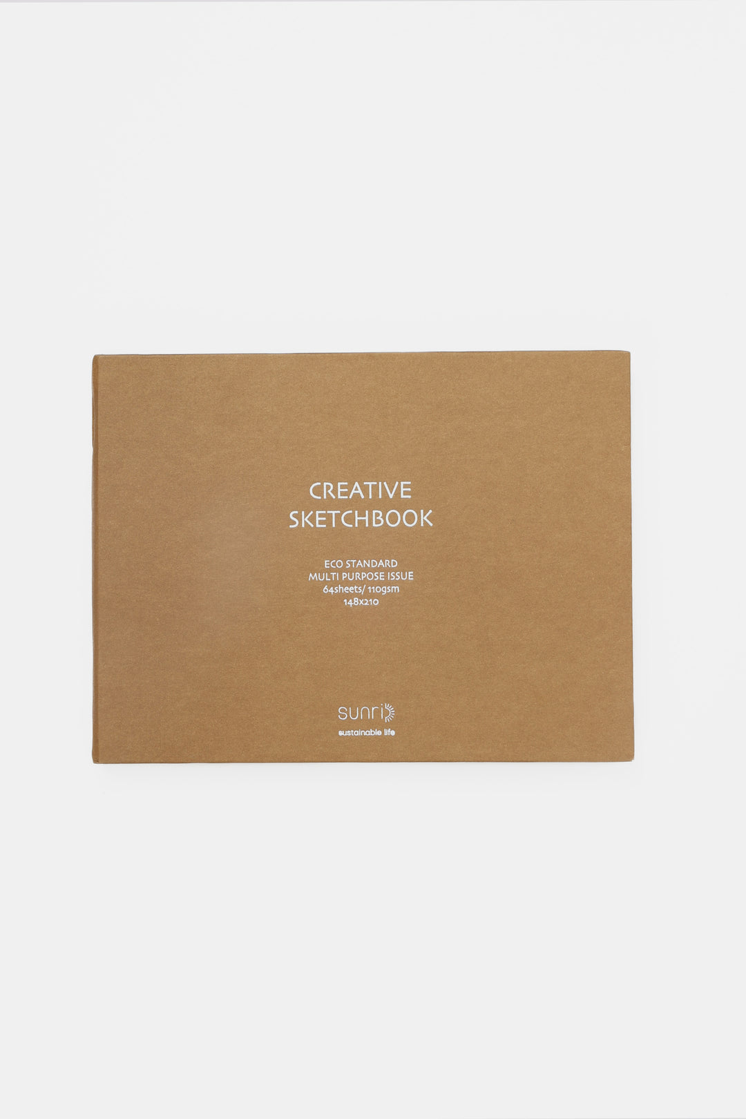 Brown sketchbook with 'Creative Sketchbook' text on a white background