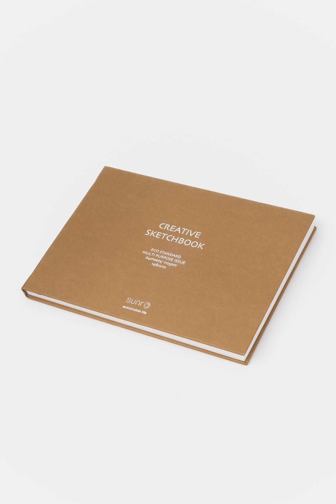 Brown sketchbook with 'Creative Sketchbook' text on a white background
