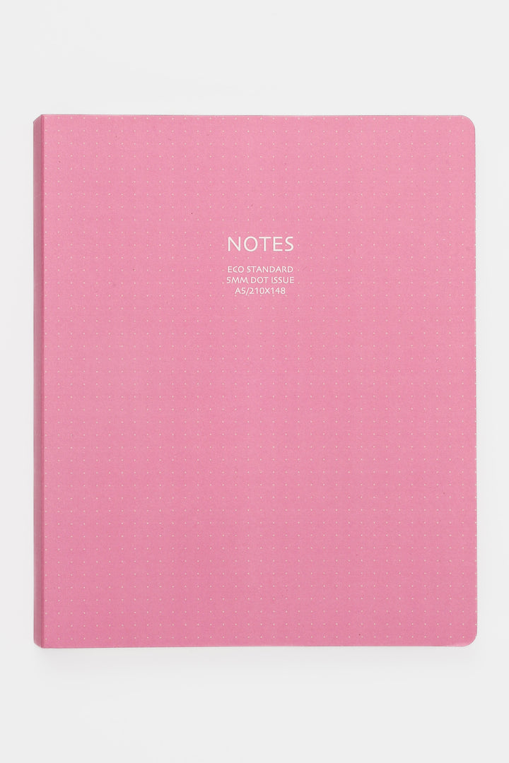 Pink notebook with 'NOTES' text on a white background