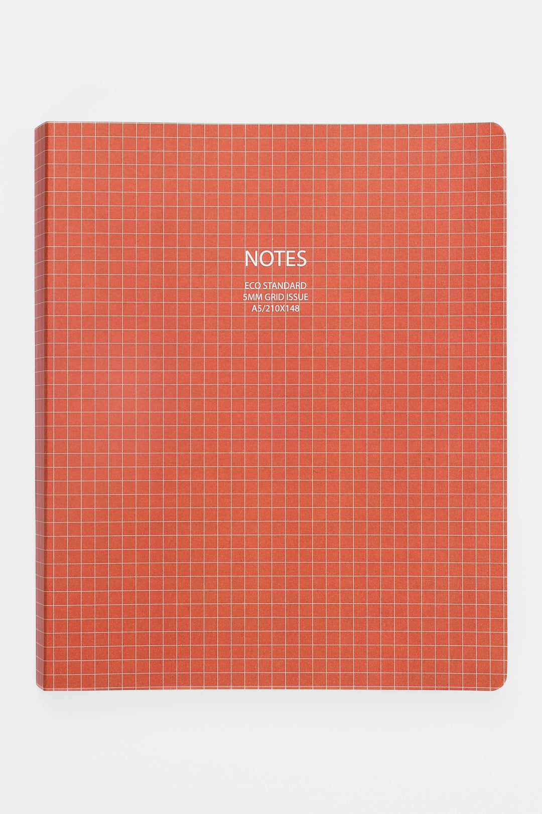 A5 softcover notebook with red 5mm grid cover
