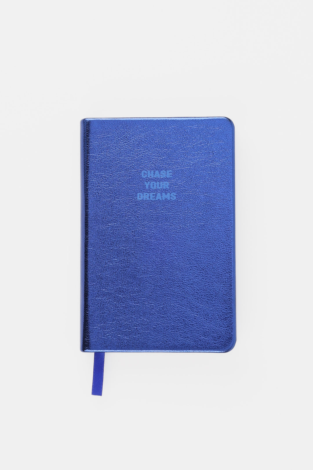 a6 metallic blue hardcover notebook with chase your dreams text