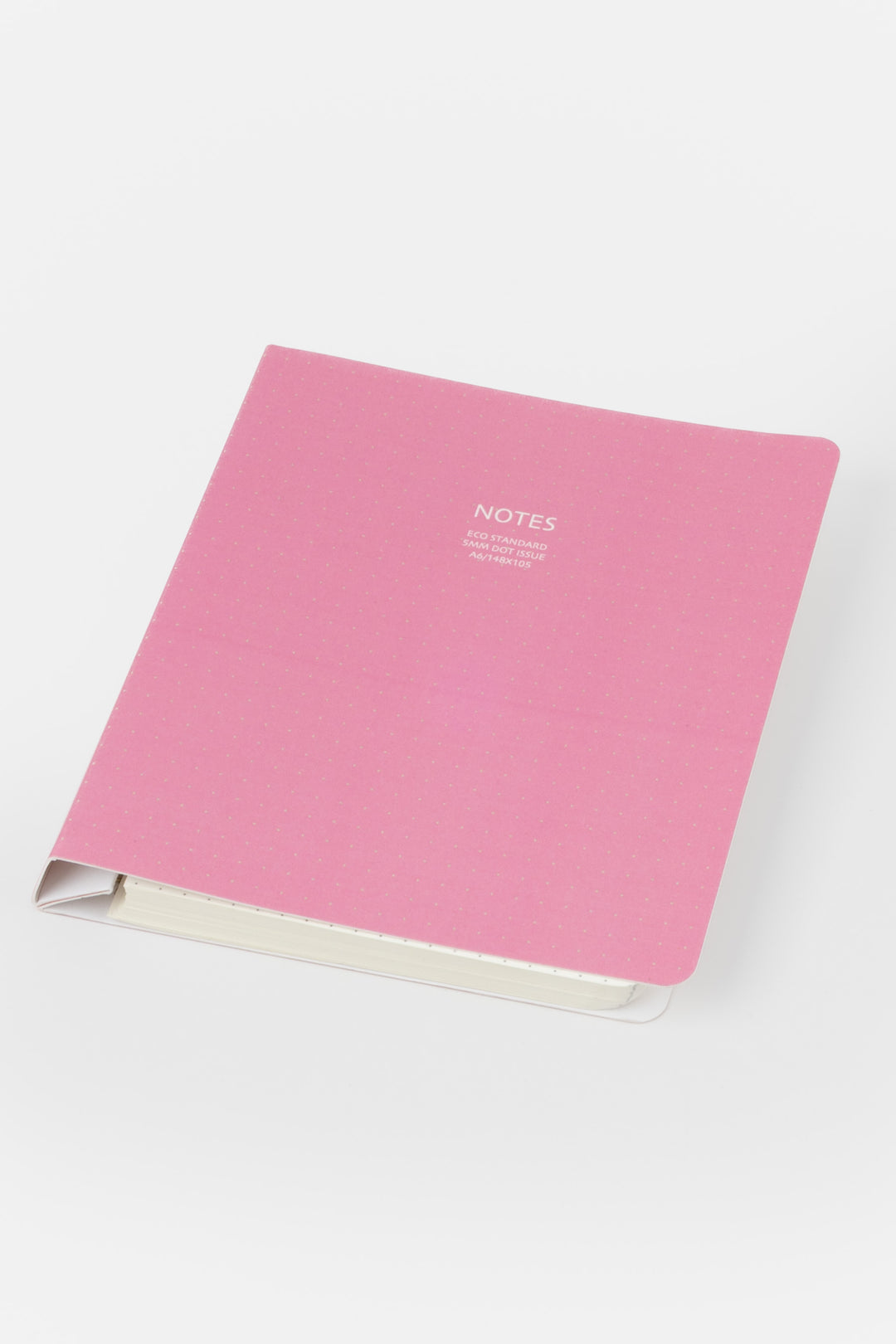 Pink notebook with 'NOTES' text on a white background