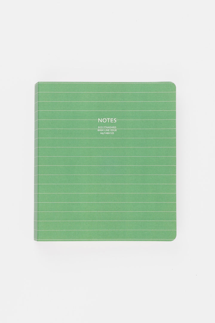 A6 Notebooks Eco Standard - 8mm lines - Green