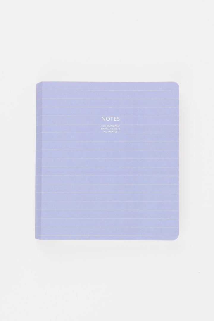 purple notebook with 'NOTES' text on a white background