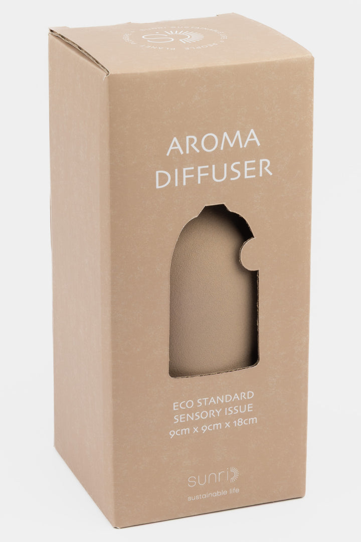 Kraft paper packaging of an aroma diffuser with 'Sunn' branding.