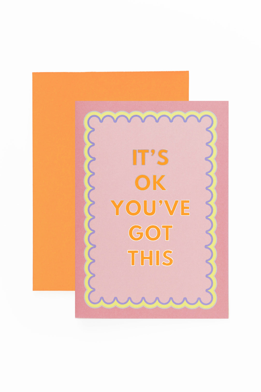 Pink card with 'It's ok you've got this' text on a white background