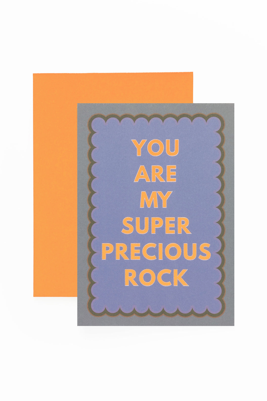 Card with 'You are my super precious rock' text on a purple background