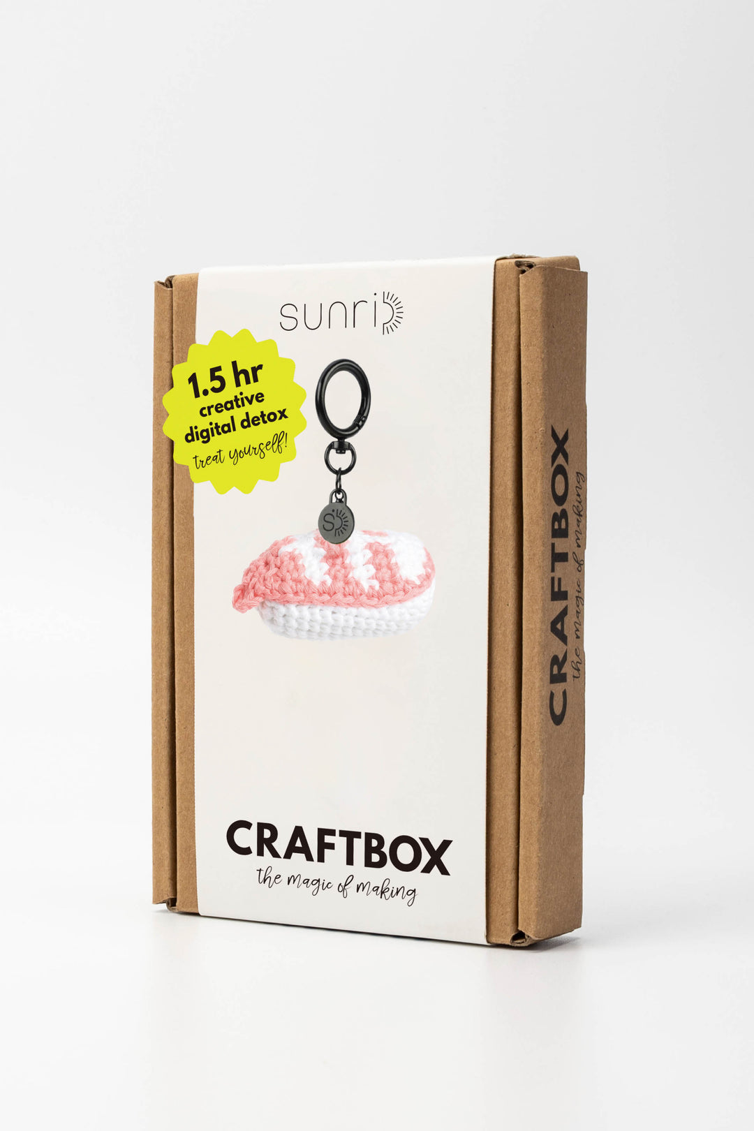 Craft box packaging with a digital detox product on a white background