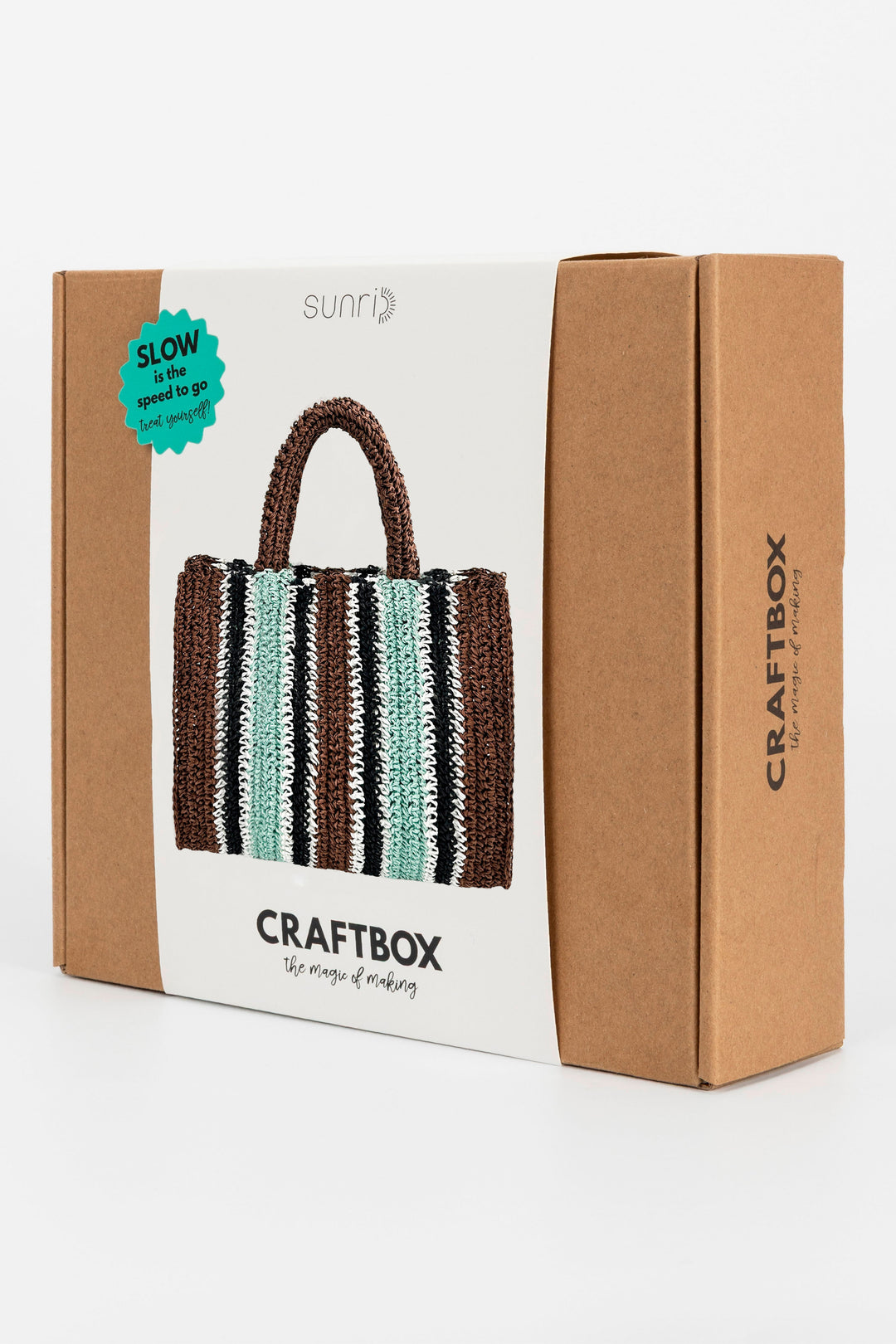 CraftBox packaging with a crochet bag design on a white background