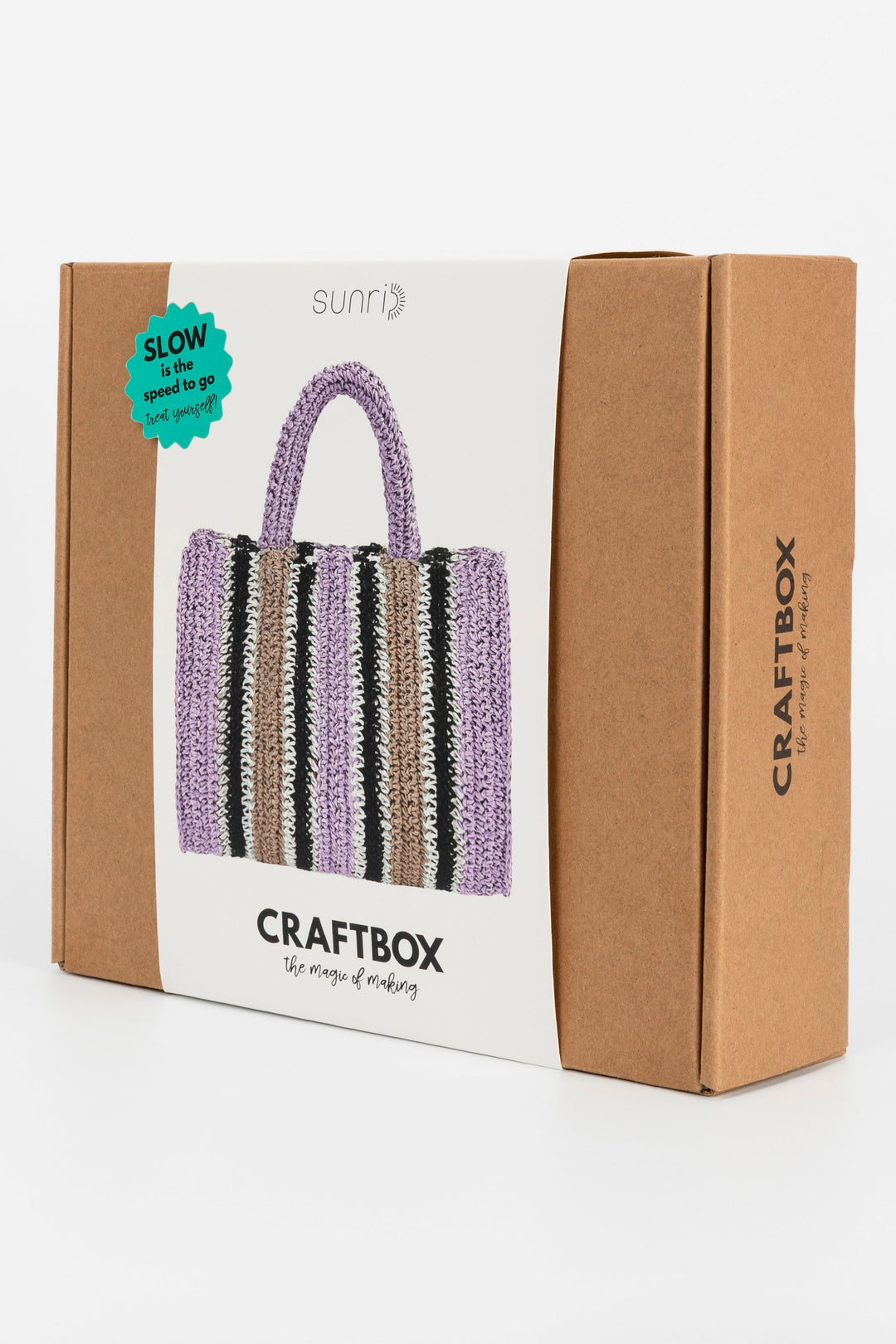 CraftBox packaging with a striped bag design on a white background