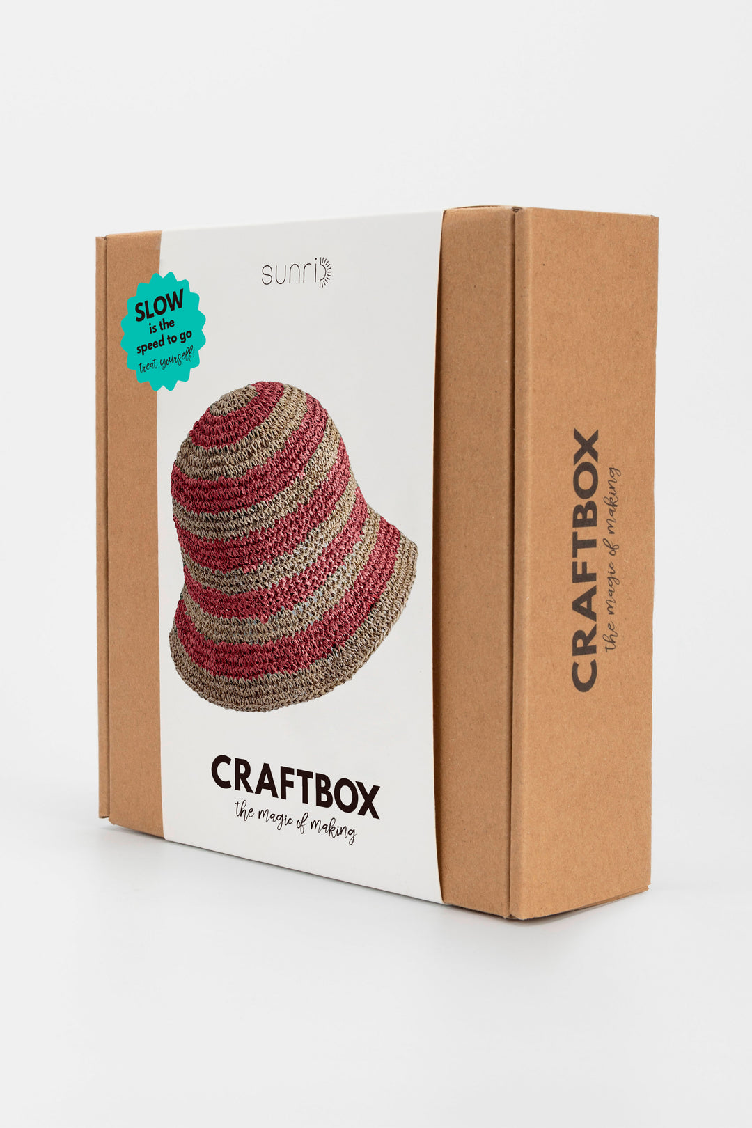 CraftBox packaging with a crochet hat on a white background