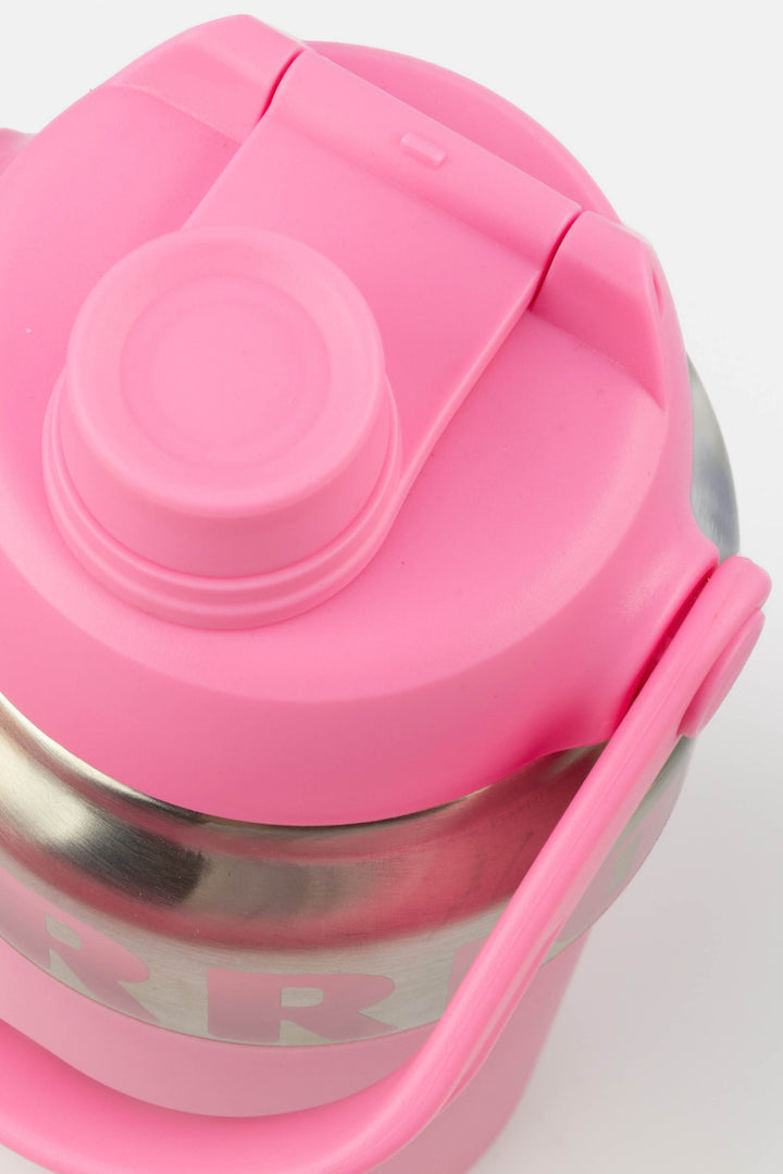angled detail view of the insulated eco bottle with flip straw cap
