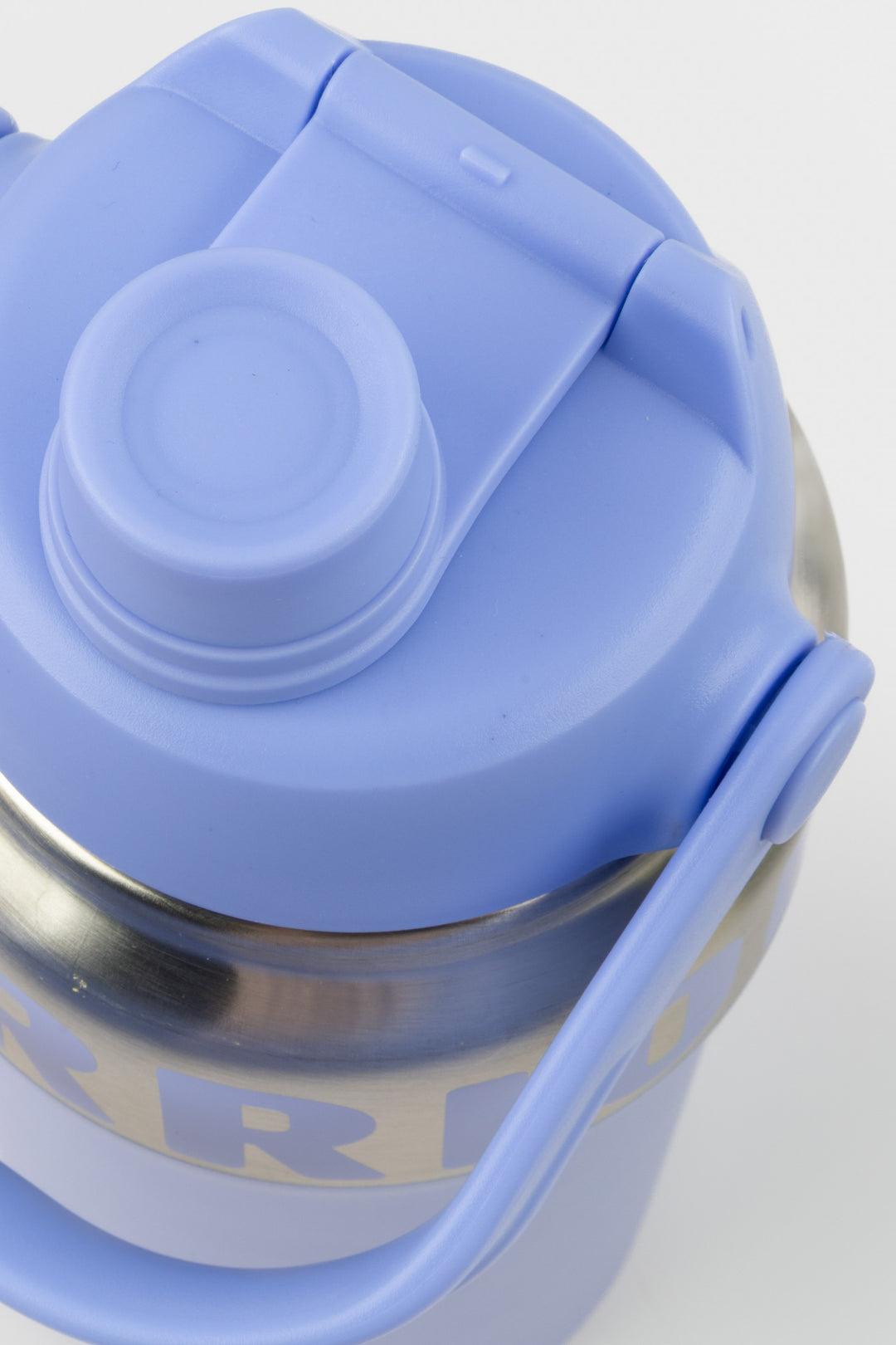 angled detail view of the insulated eco bottle with flip straw cap
