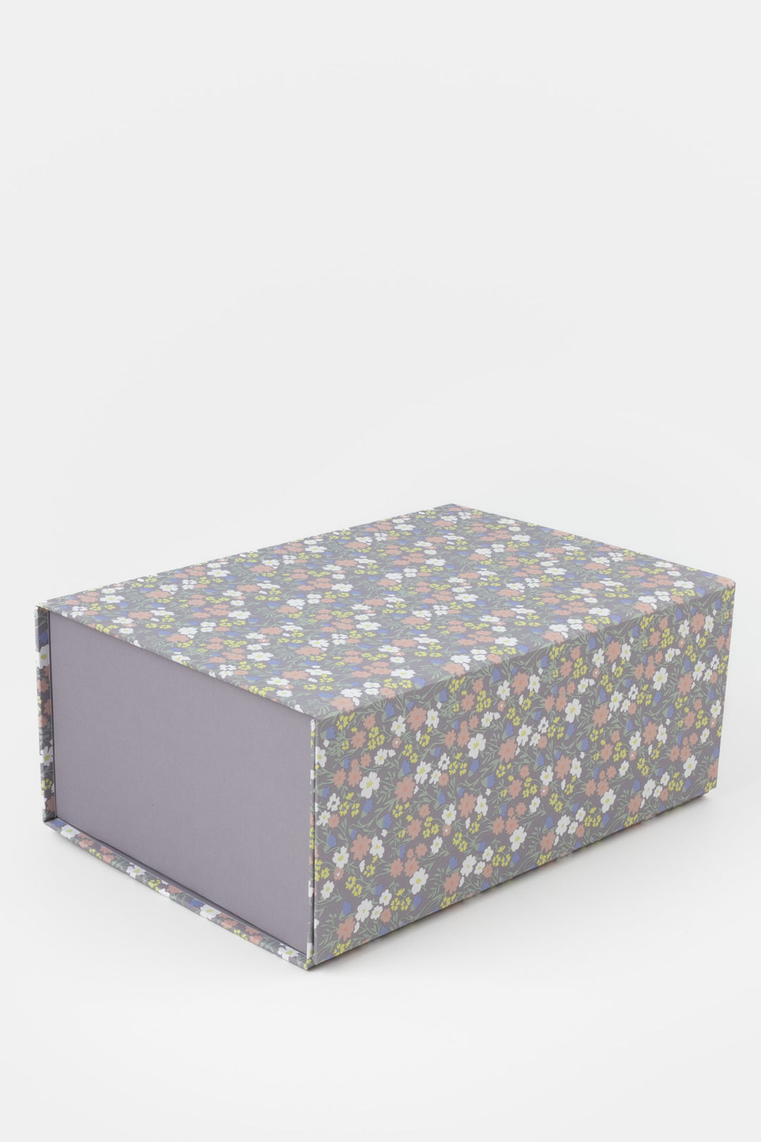 A5 foldable modular desk organiser flowers print closed box side view