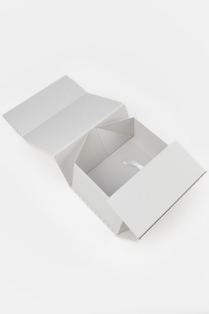 A5 foldable modular desk organiser box unfolded showing inside structure and foldable panels