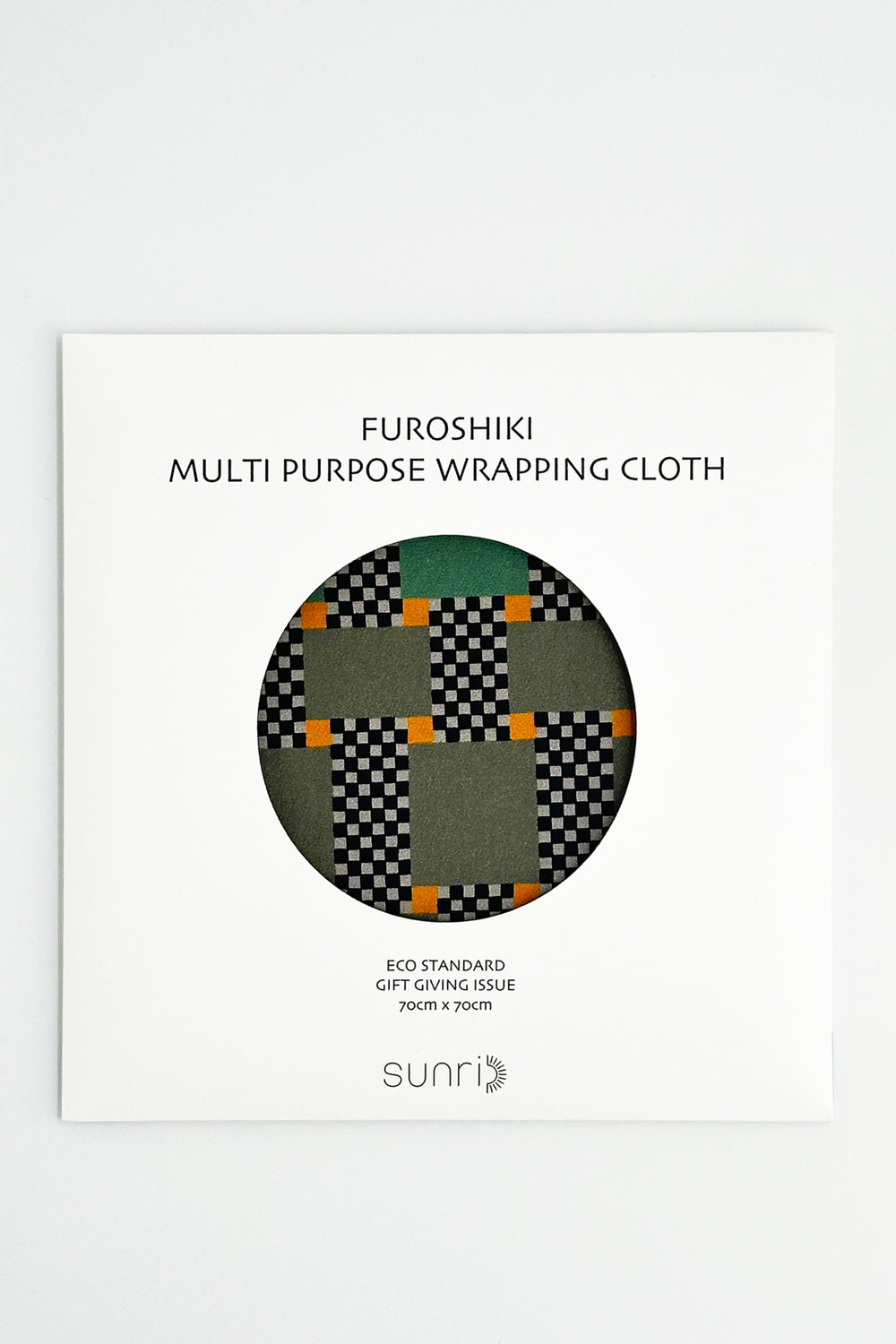 furoshiki multi purpose wrapping cloth packaging with graphic check pattern