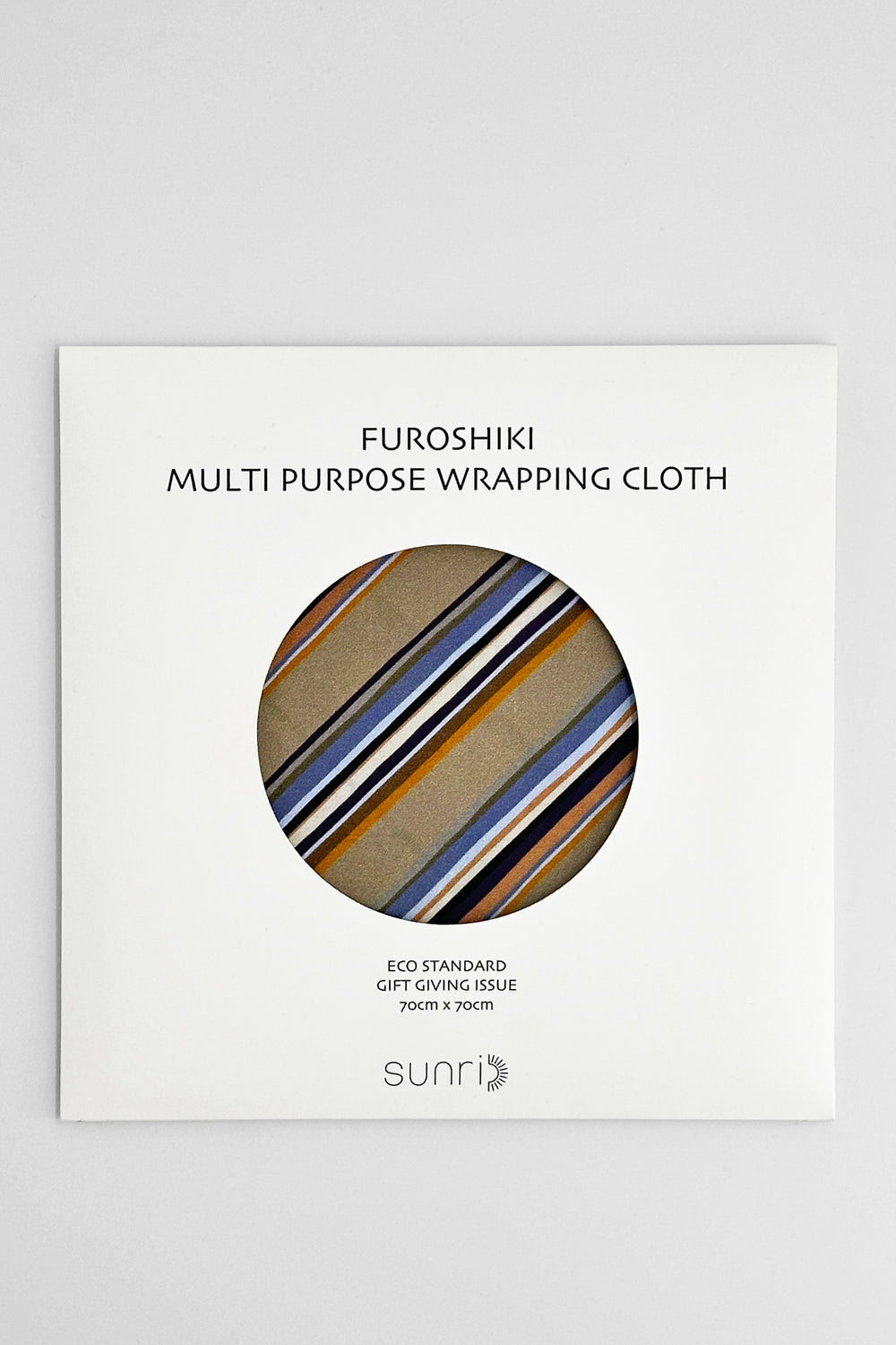 furoshiki wrapping cloth packaging with natural striped fabric sample