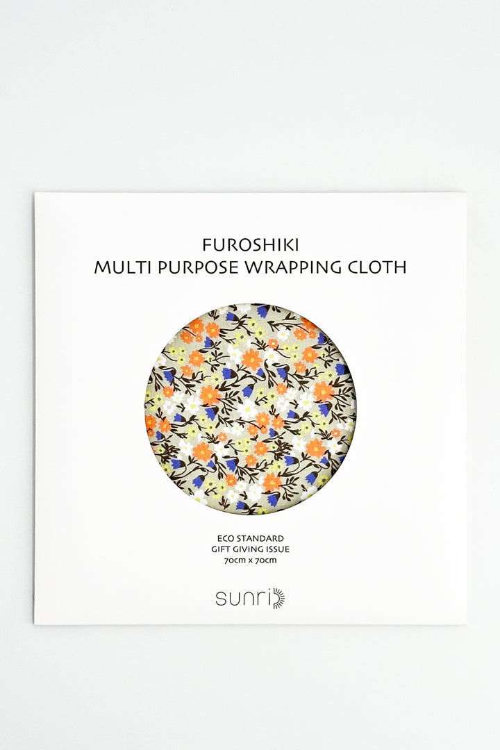 furoshiki multi purpose wrapping cloth packaging with colorful flower print