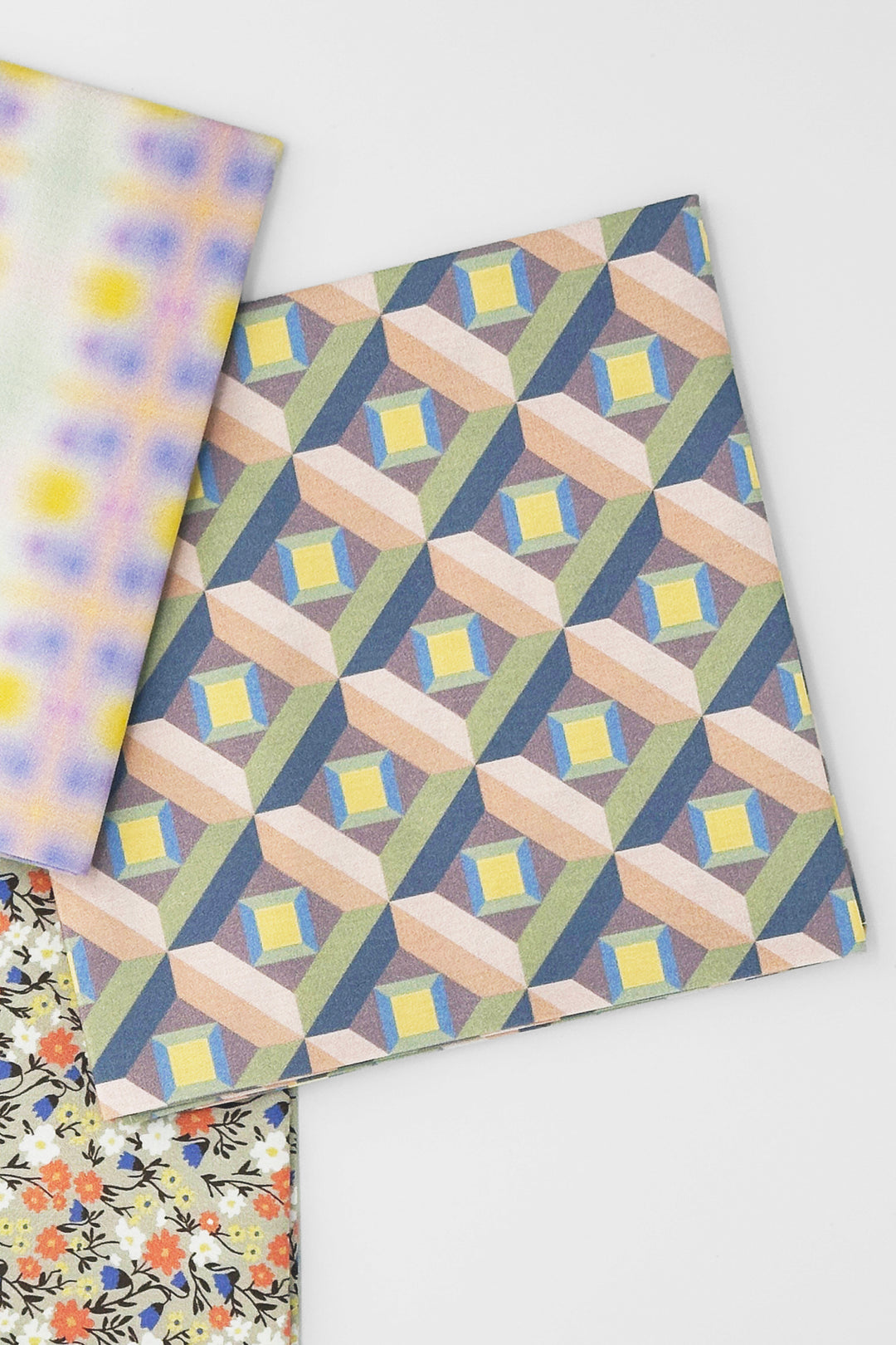 Furoshiki wrapping cloth with optic print folded flat