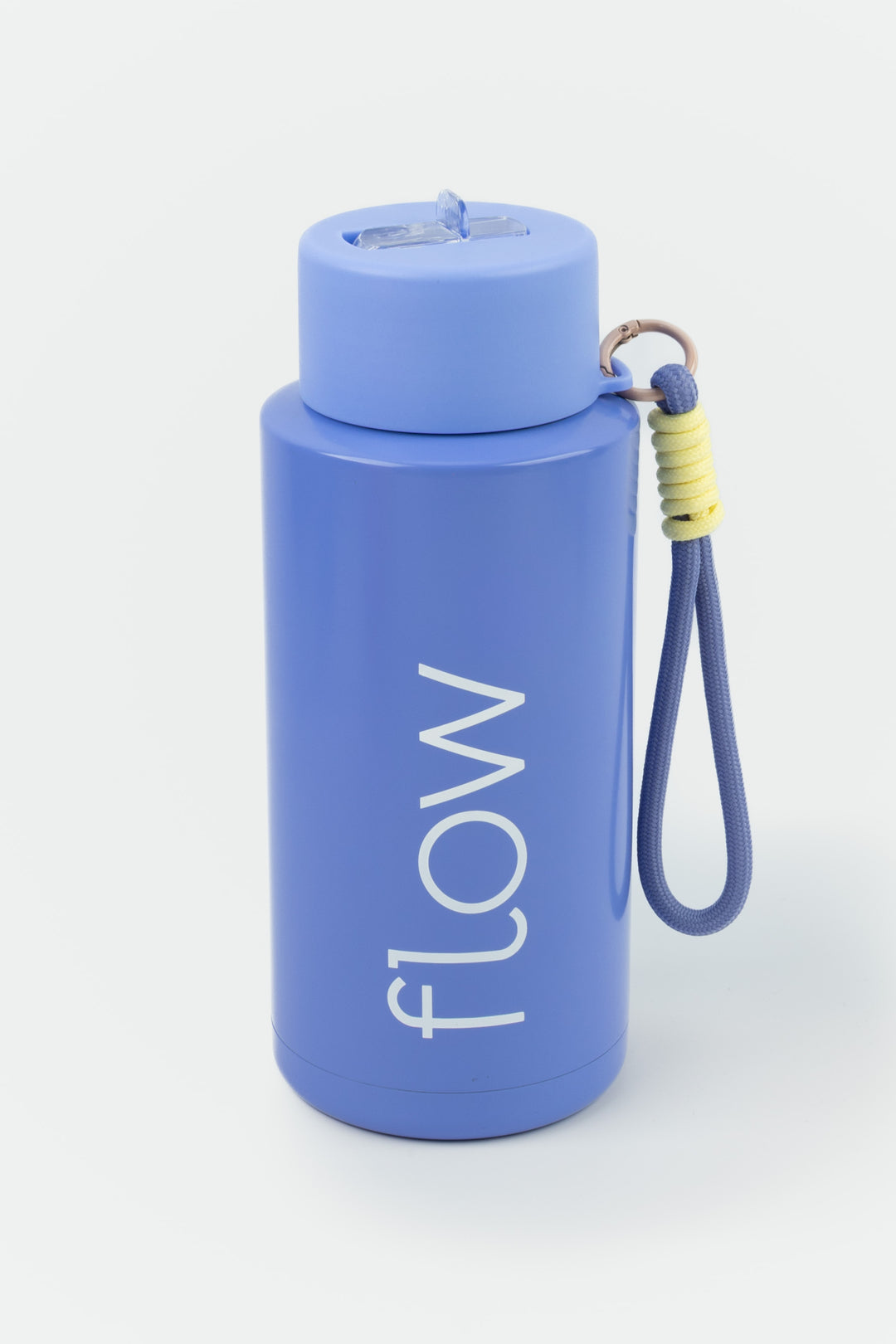 purple 1l insulated stainless steel bottle flow design with paracord carry loop
