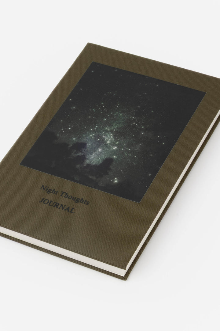 Journal titled 'Night Thoughts' with a starry night sky design 