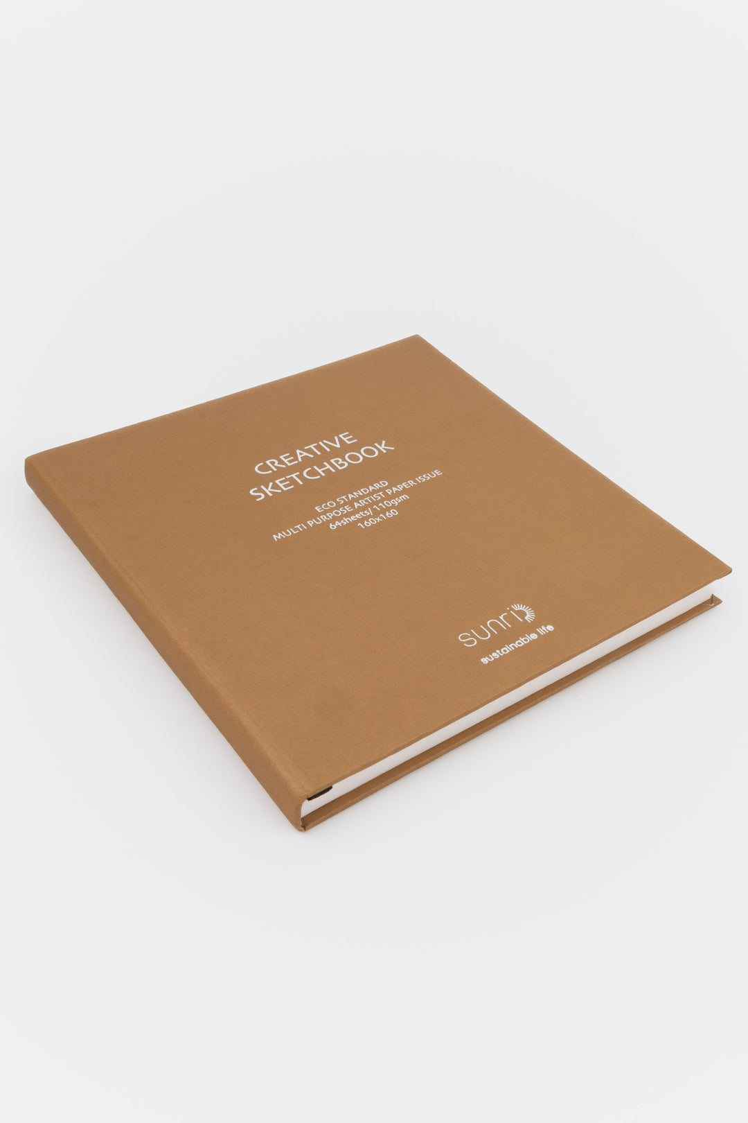 Brown sketchbook with 'Creative Sketchbook' text on a white background