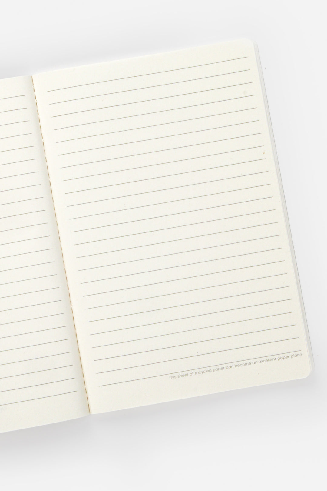 Open notebook with lined pages 