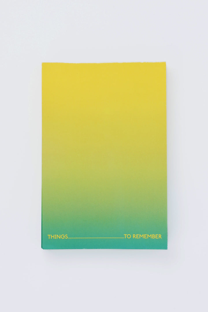 yellow to green gradient note sheet with "things to remember" text
