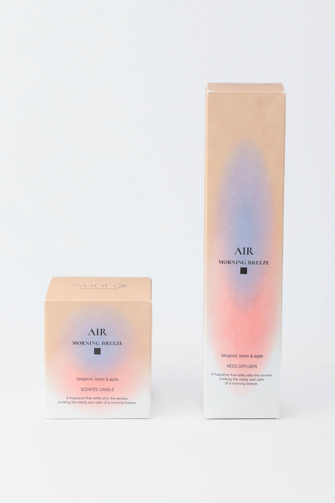 Two 'AIR' packaging boxes on a light gray background