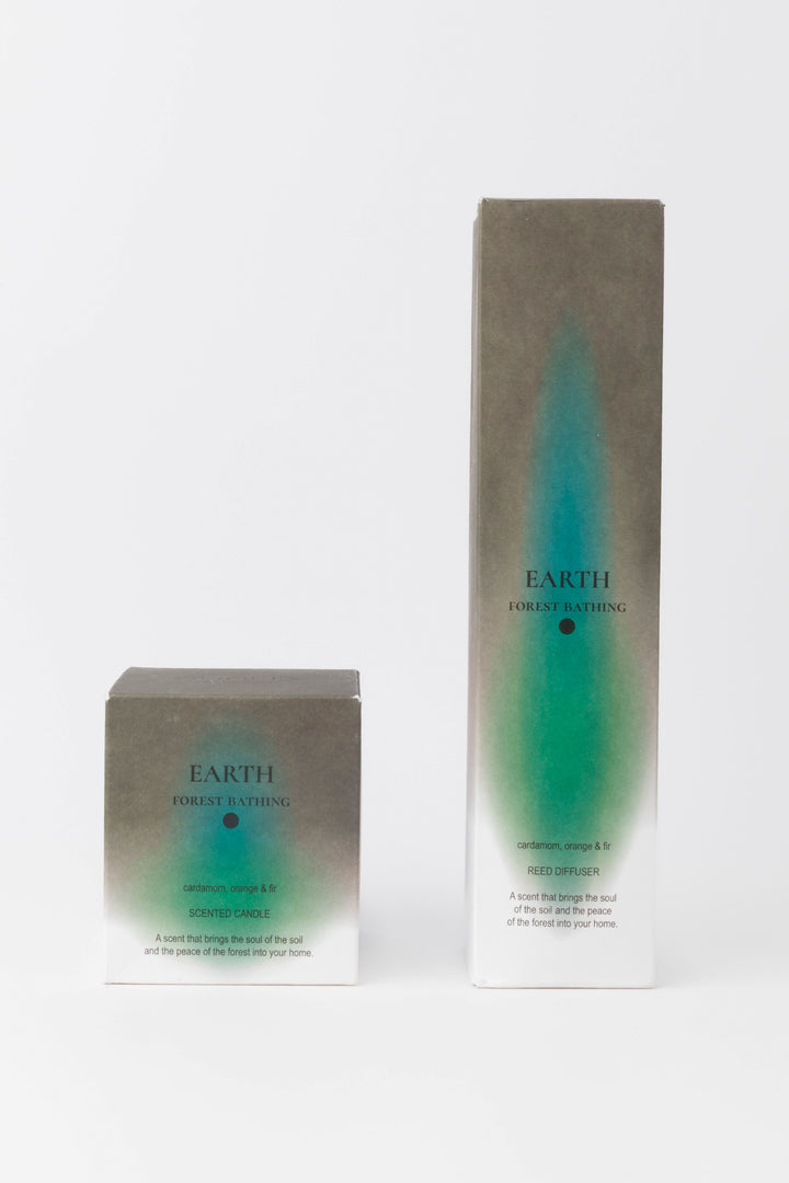 Diffuser and candle box with Earth label