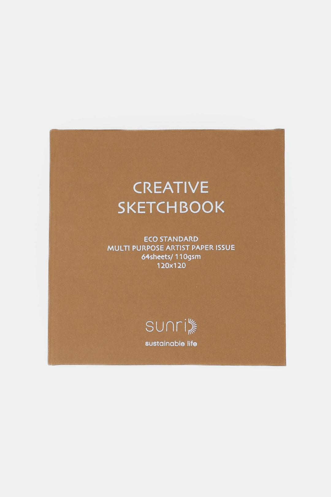 Brown sketchbook with 'Creative Sketchbook' text on a white background