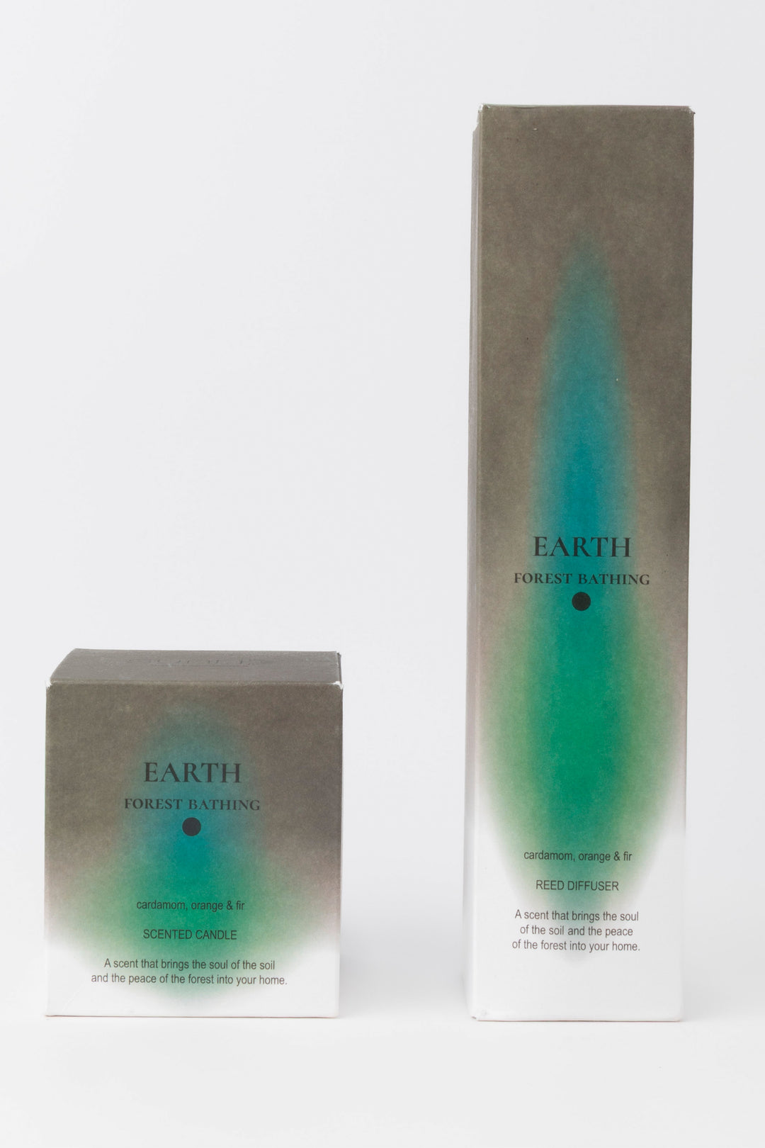 Two 'Earth Forestathing' products with a gradient design on a white background