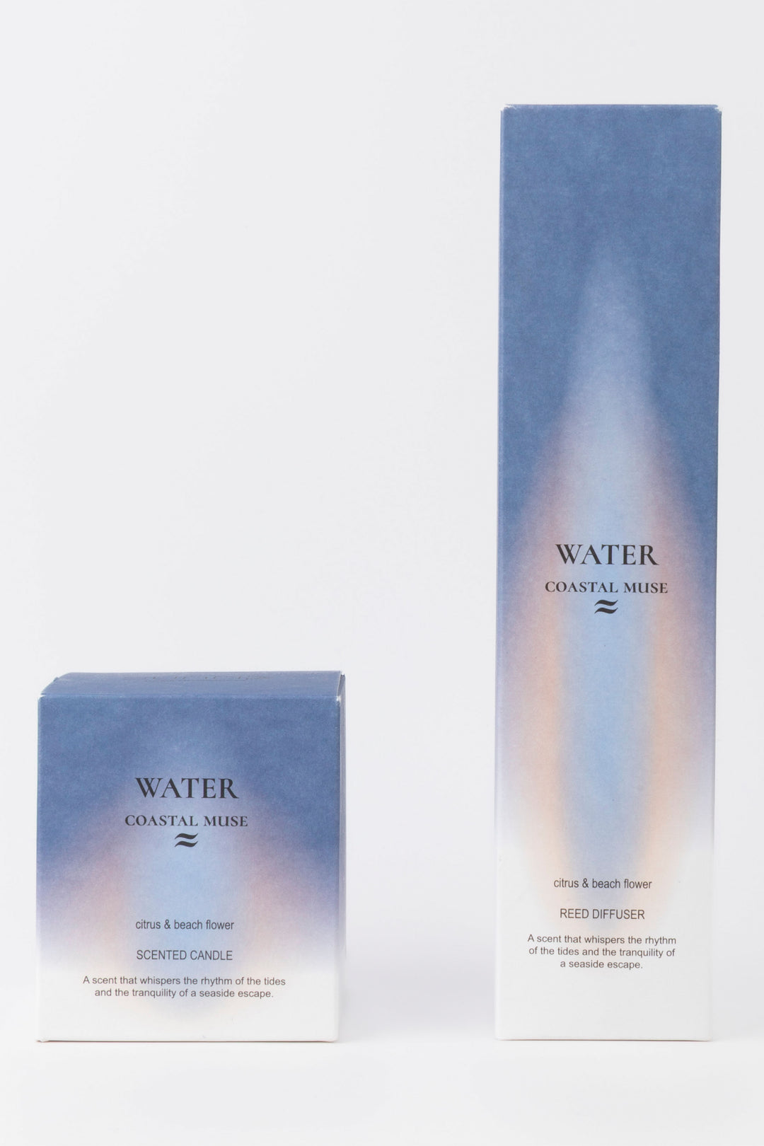 Two 'Water Coastal Muse' products on a light gray background