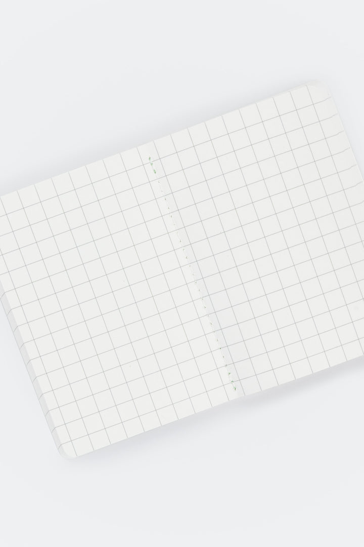open notebook with grid pages