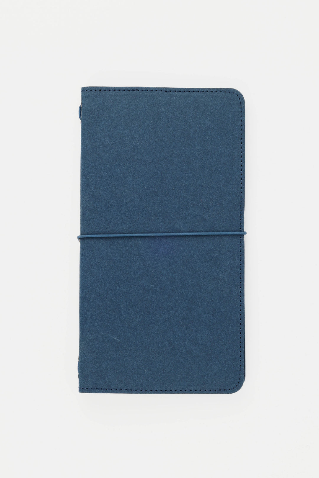 Blue travel sketch journal on a white background