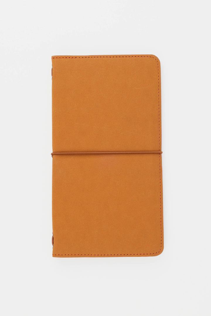 Orange sketch journal with elastic strap
