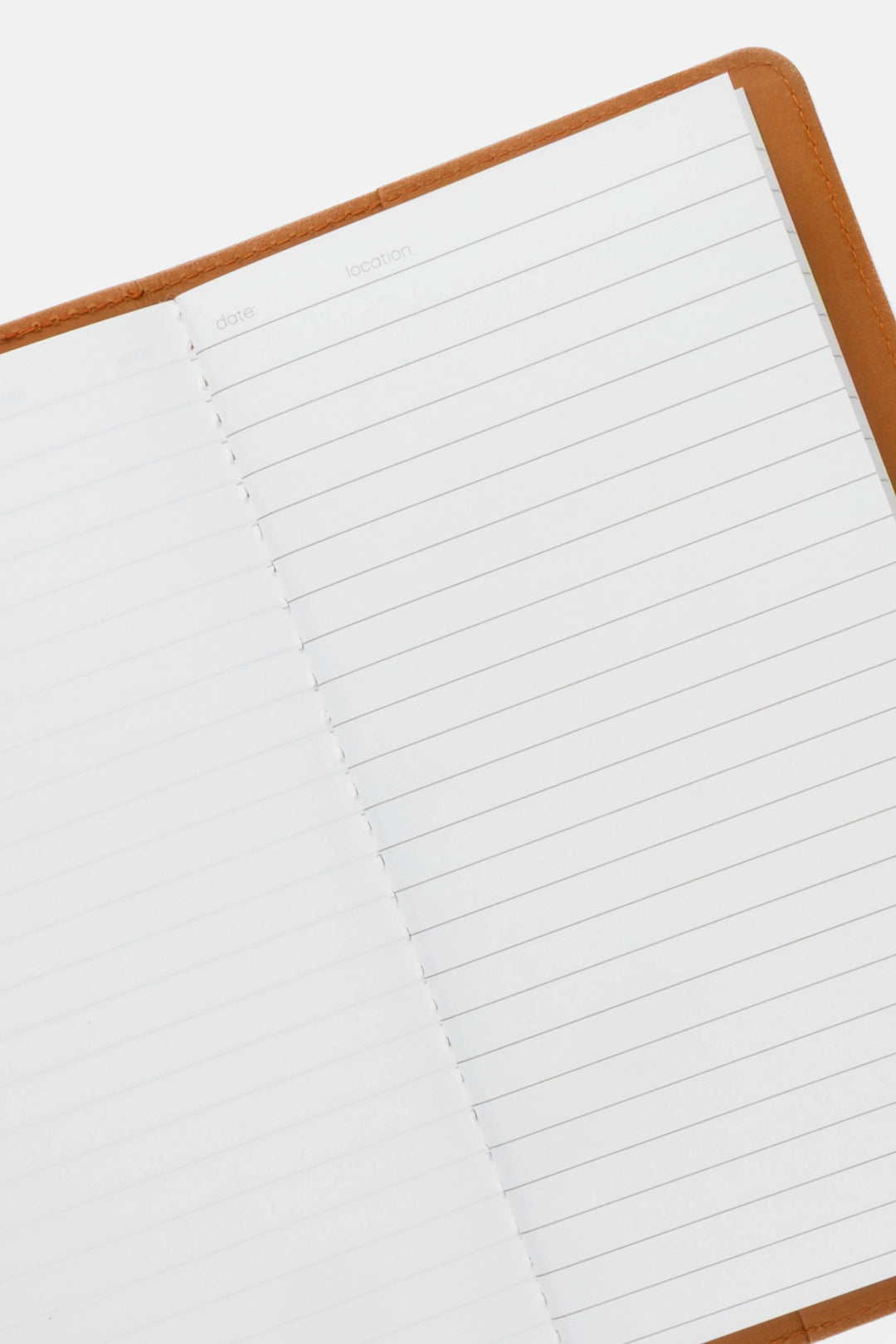 sketch journal with lined and blank pages on a white background